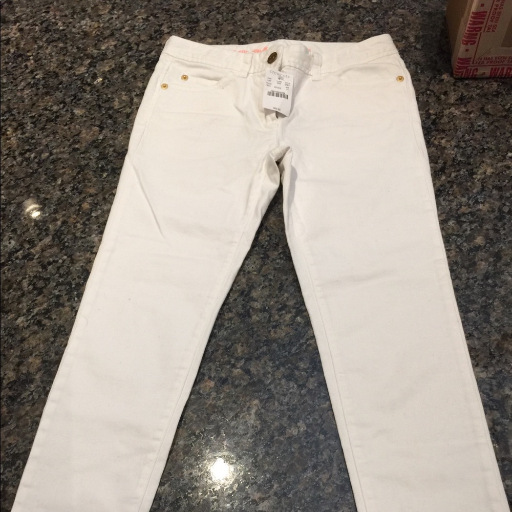 J.Crew Crewcuts Size 10 girls white crop jeans New